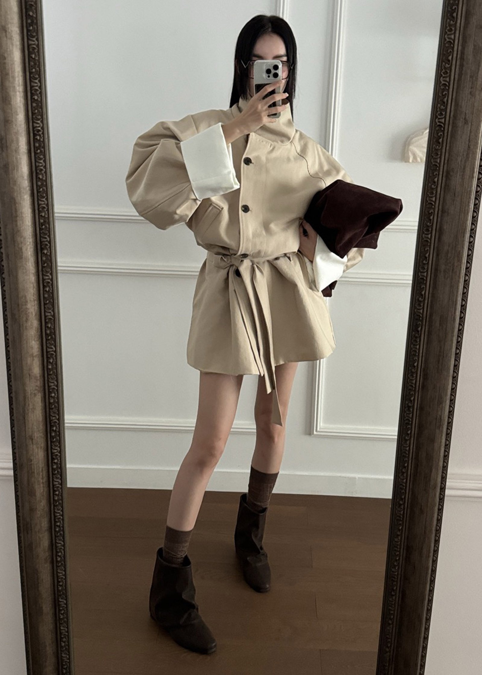 Alberta Short Trench - Beige - Image 9