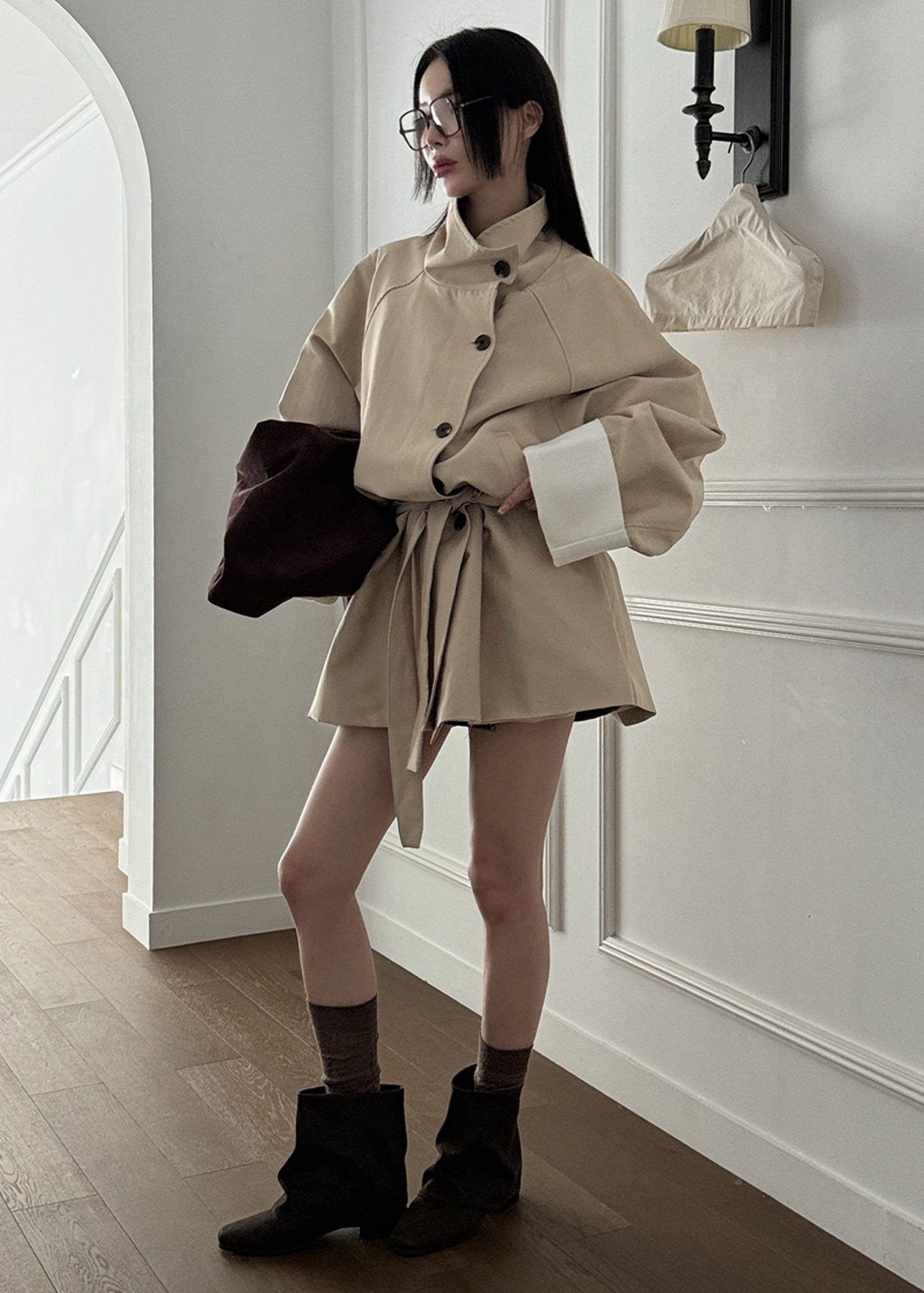 Alberta Short Trench - Beige - Image 12