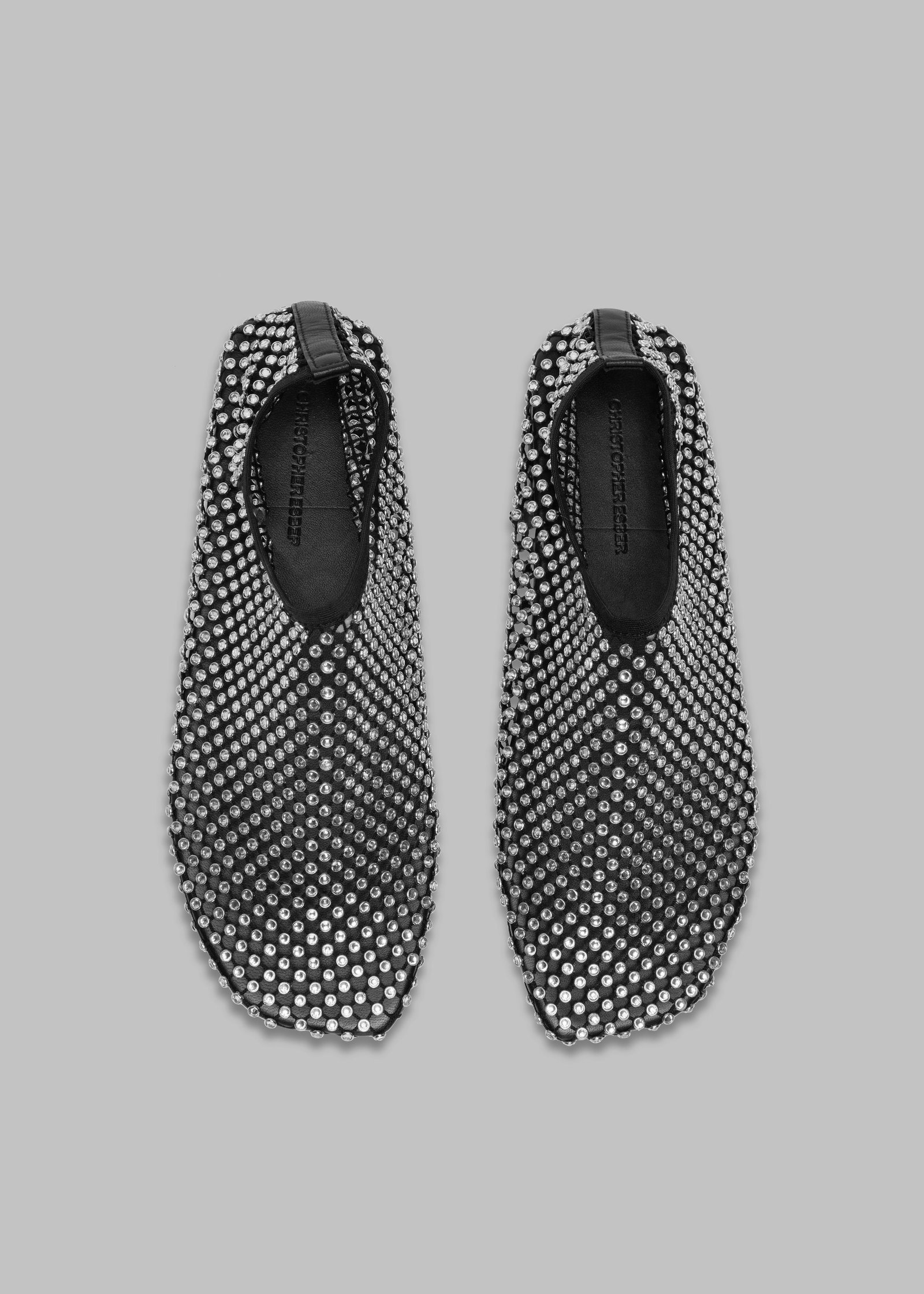 Christopher Esber Minette Crystal Flats - Black - Image 2