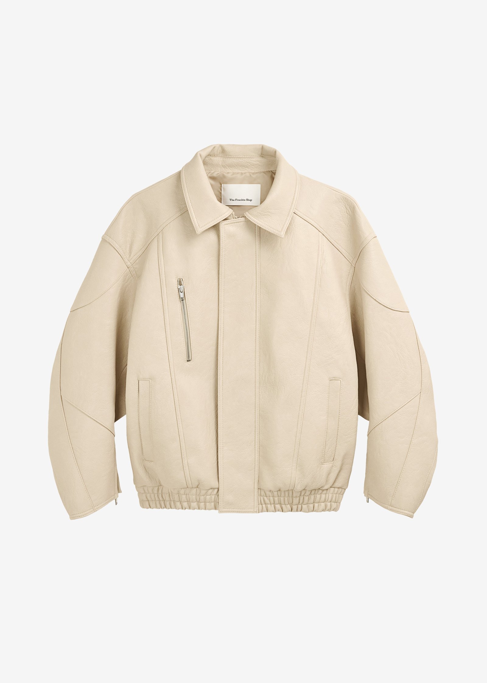 Enora Faux Leather Jacket - Cream - Image 7