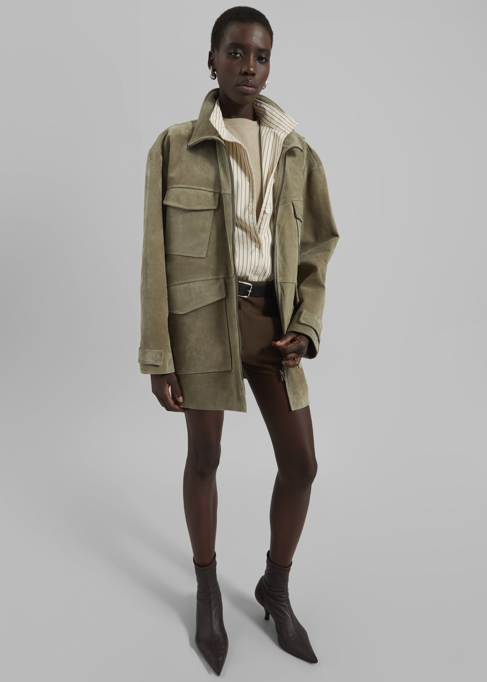 Fennor Suede Jacket - Pale Olive - Image 2