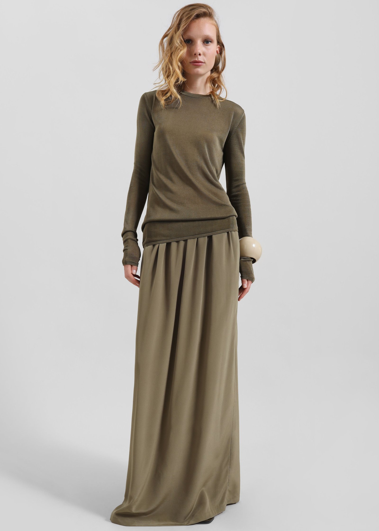 Kazel Thin Knit Top - Khaki - Image 5
