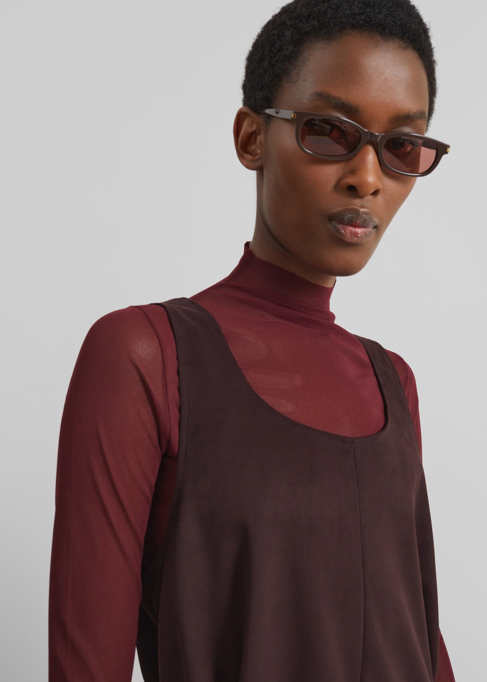 Kildare Faux Suede Dress - Plum - Image 4