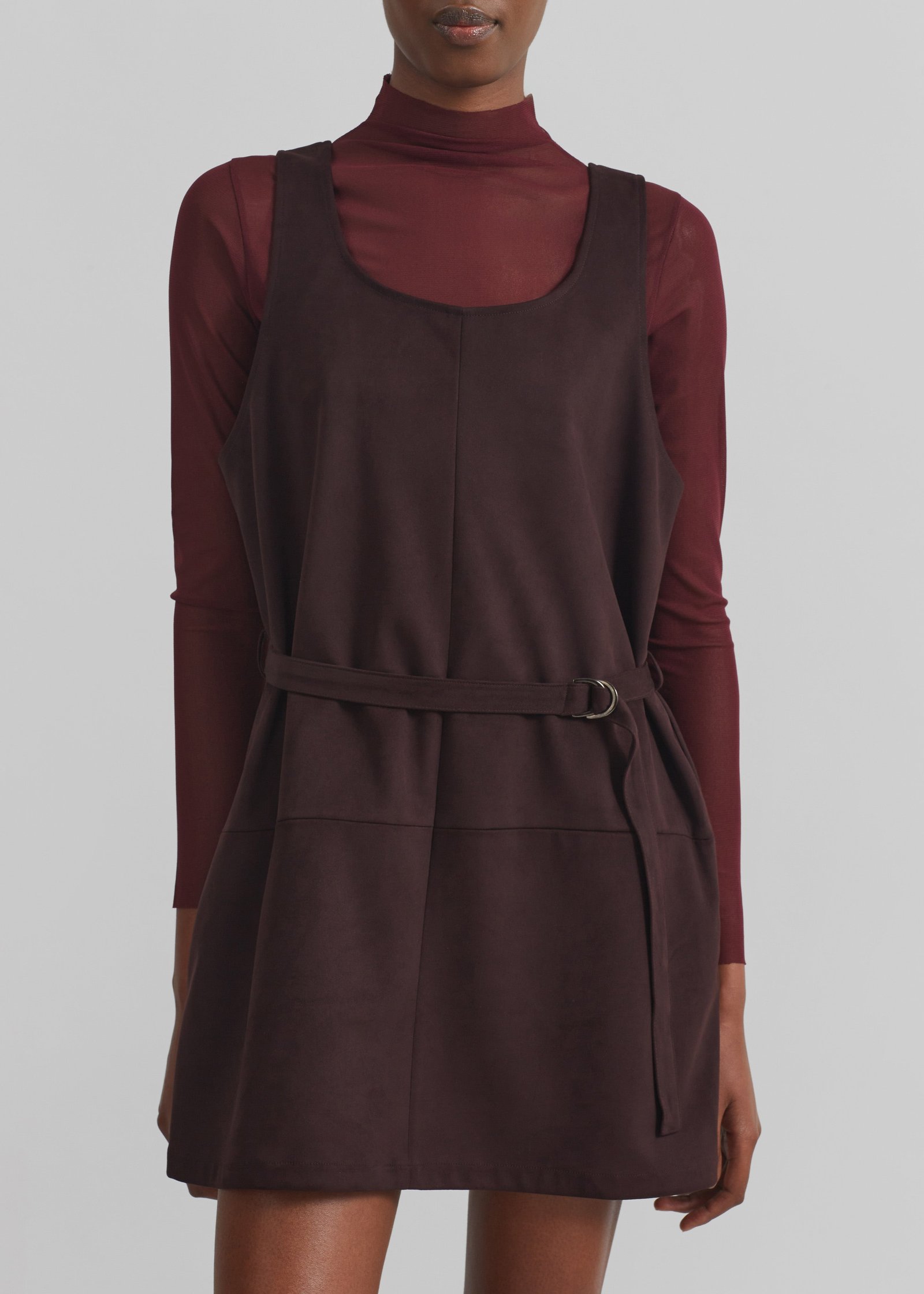 Kildare Faux Suede Dress - Plum - Image 6