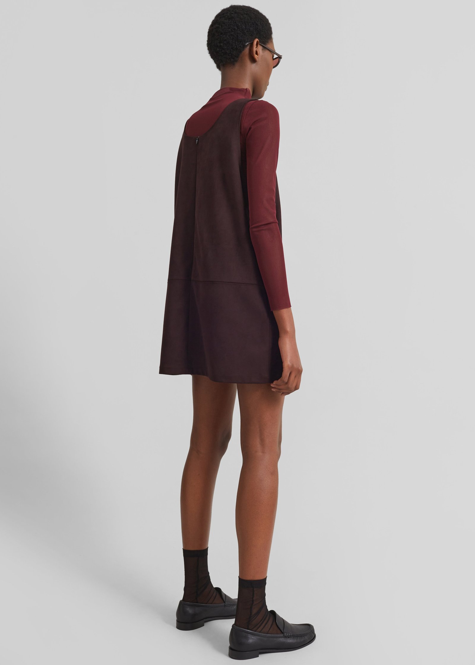 Kildare Faux Suede Dress - Plum - Image 8