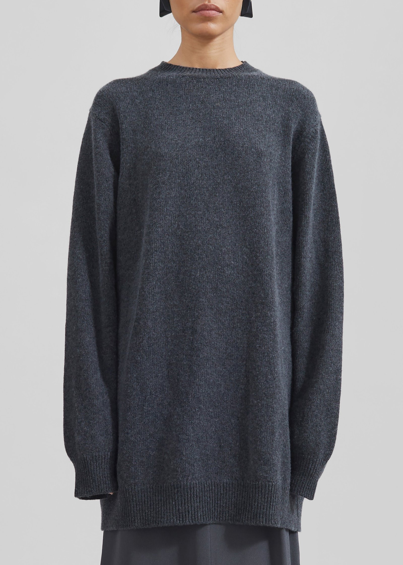 Maxime Knit Sweater Dress - Dark Grey Melange - Image 3