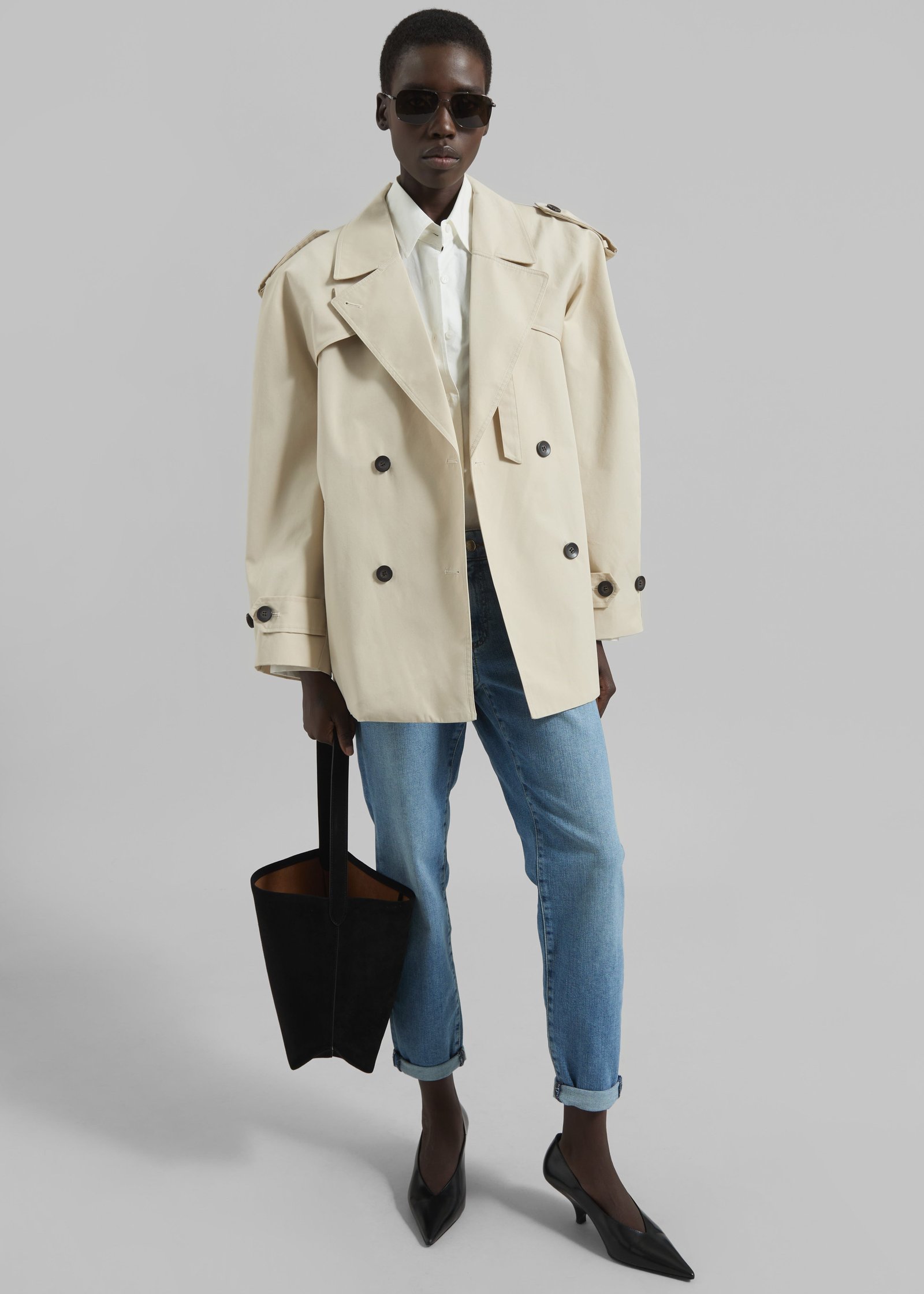 Mysen Short Convertible Trench - Ecru - Image 2