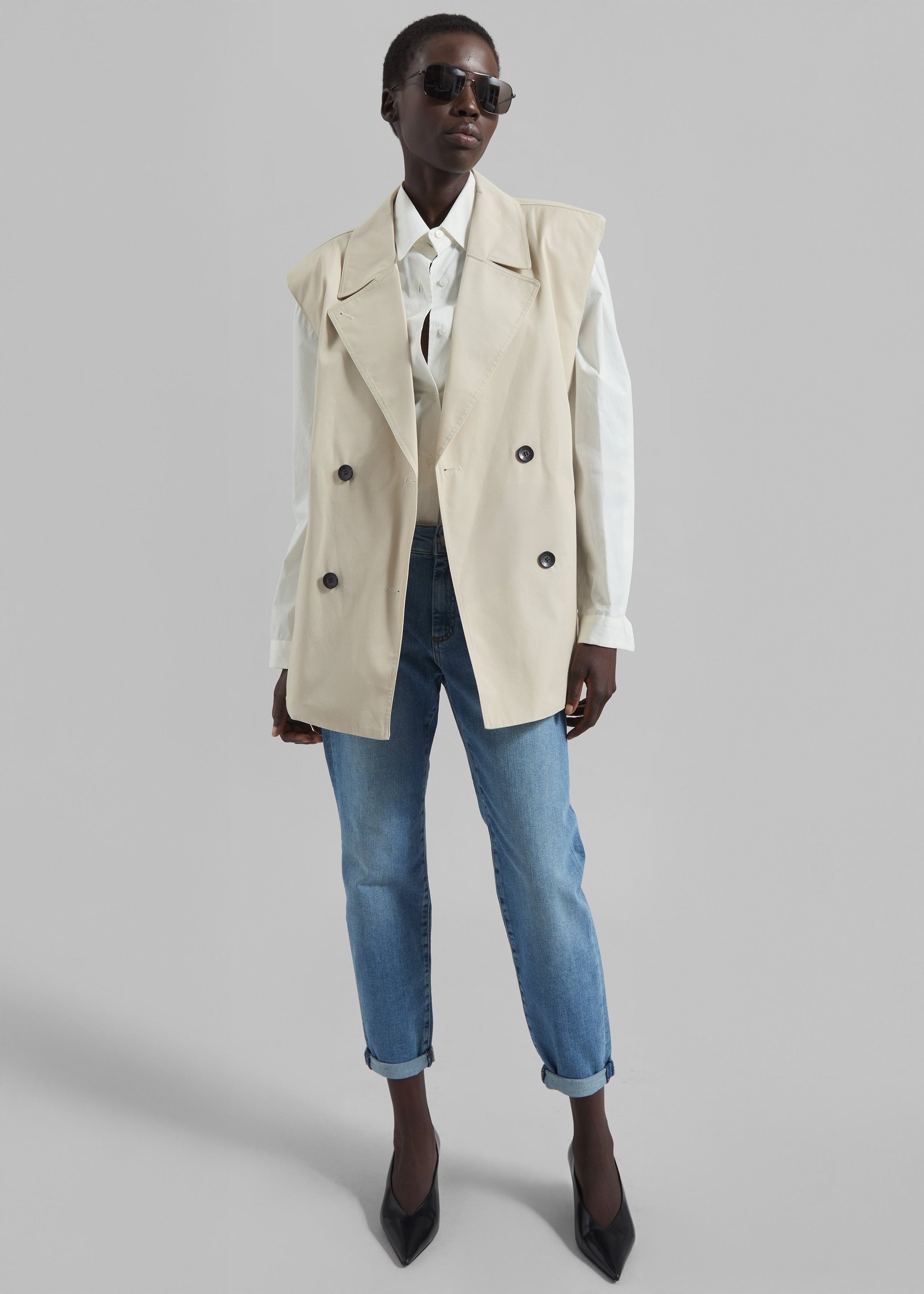 Mysen Short Convertible Trench - Ecru - Image 7
