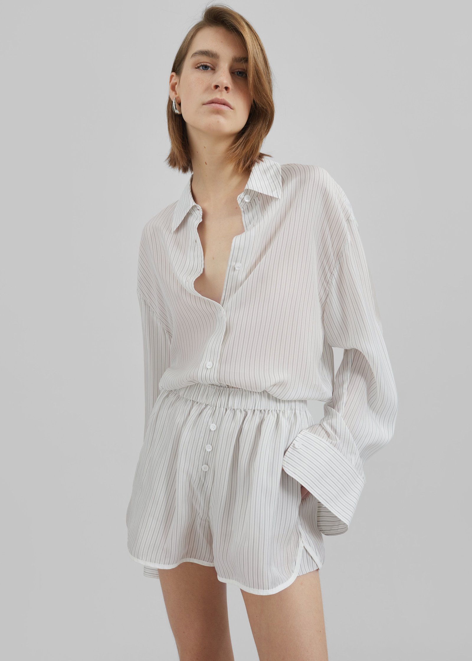 Peri Double Striped Shirt - White/Black Stripe - Image 4