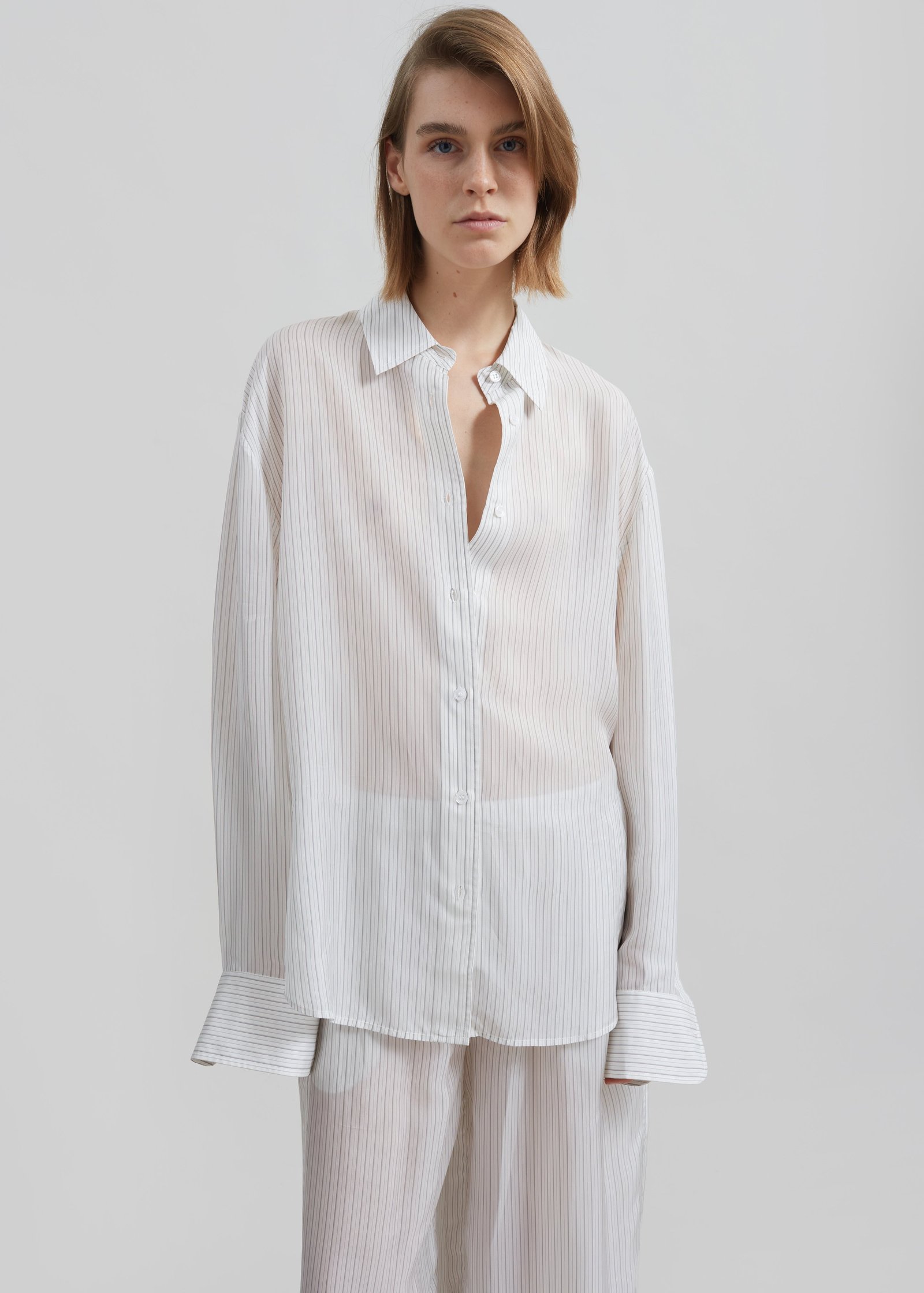 Peri Double Striped Shirt - White/Black Stripe - Image 2
