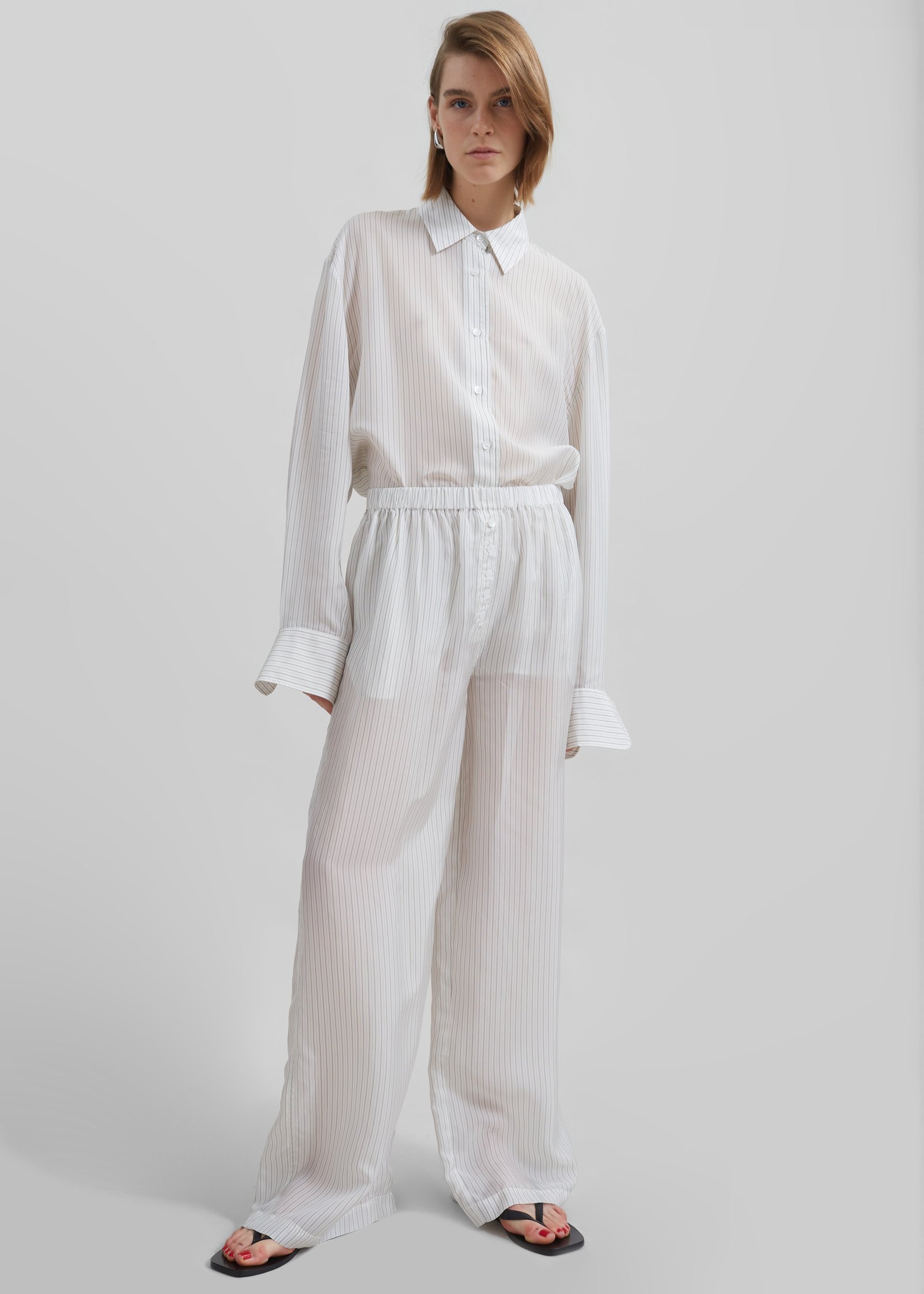 Peri Double Striped Shirt - White/Black Stripe - Image 6