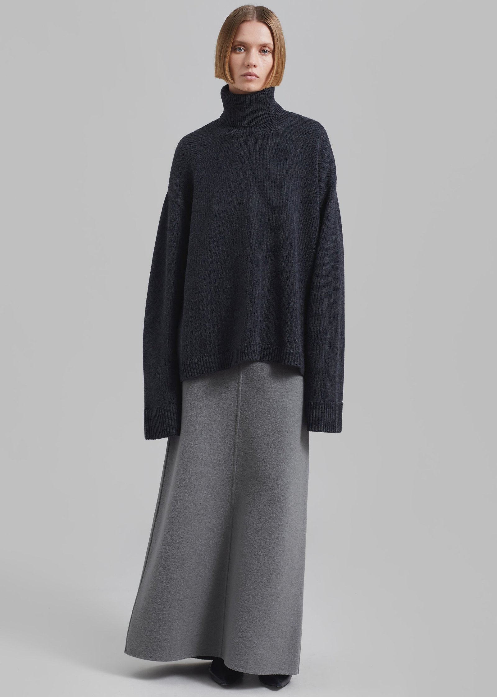 Rhea Trapeze Turtleneck - Charcoal - Image 4