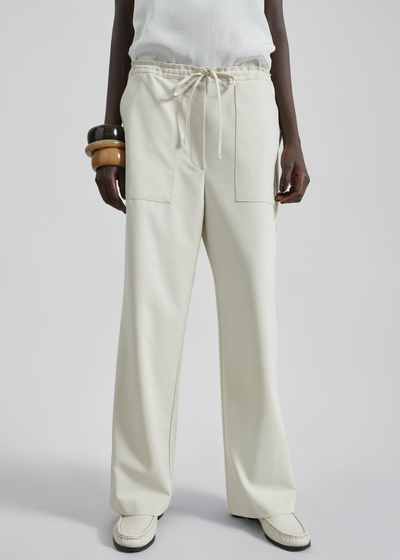 Ronne Straight Trousers - Cream - Image 2