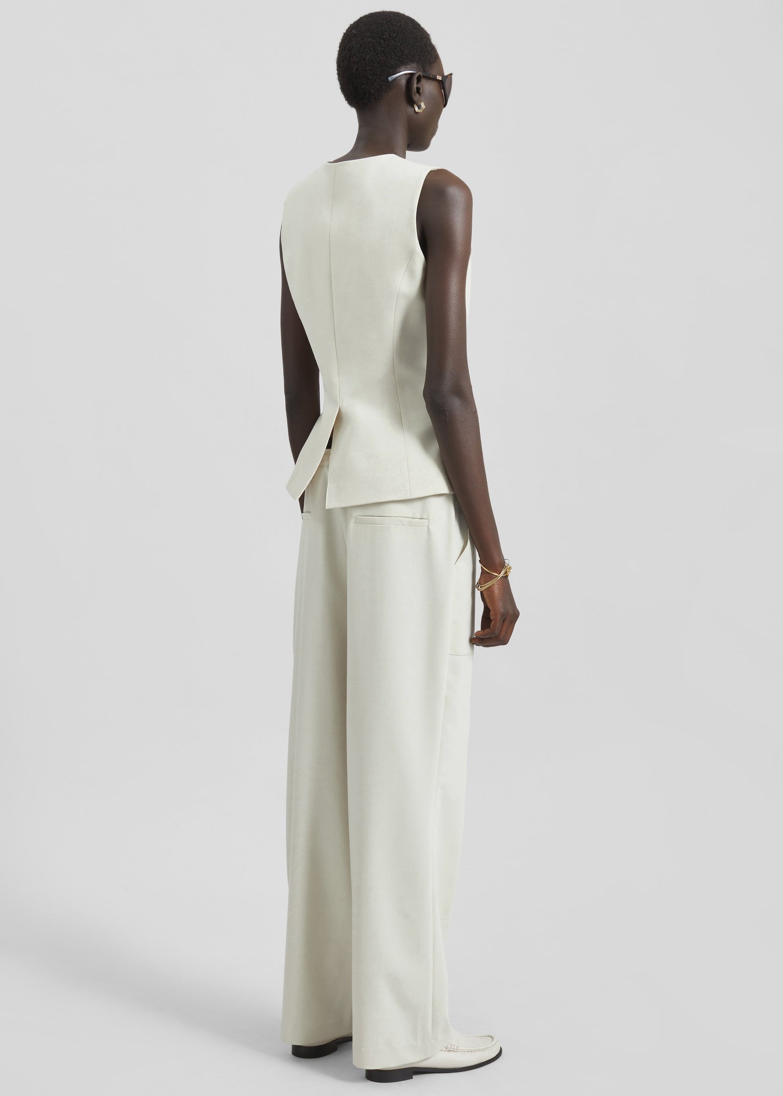 Ronne Straight Trousers - Cream - Image 8