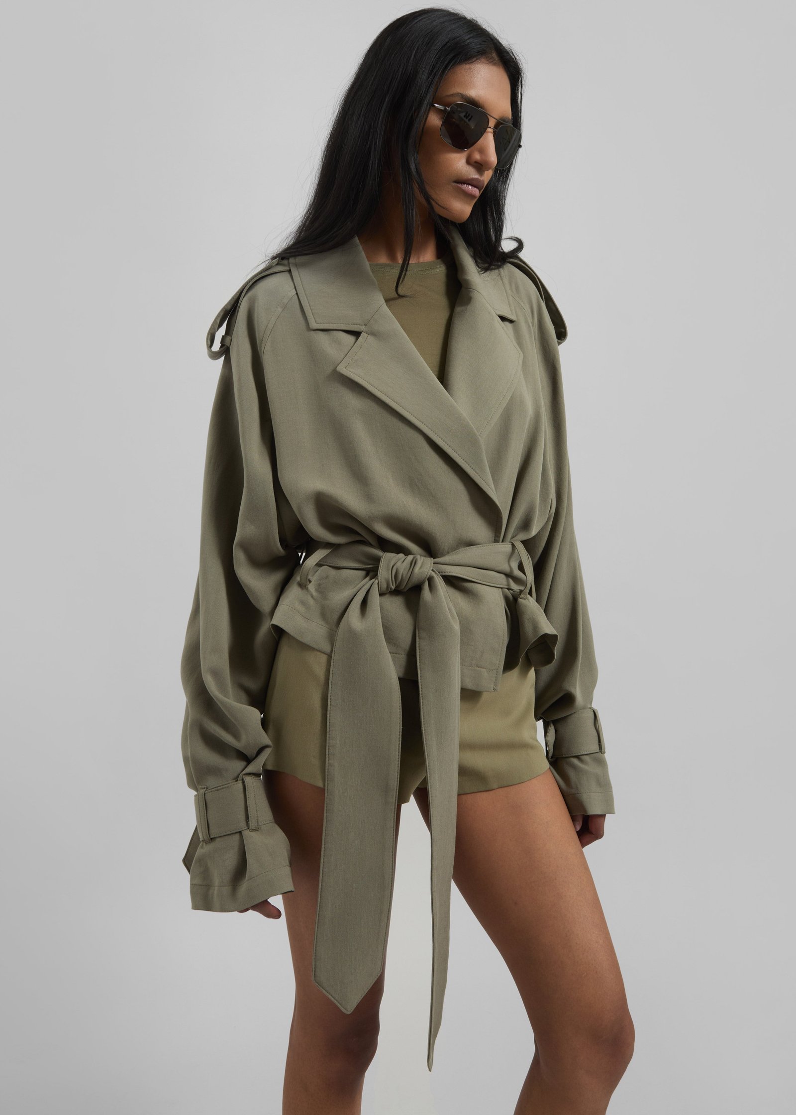 Simona Short Trench - Khaki - Image 2