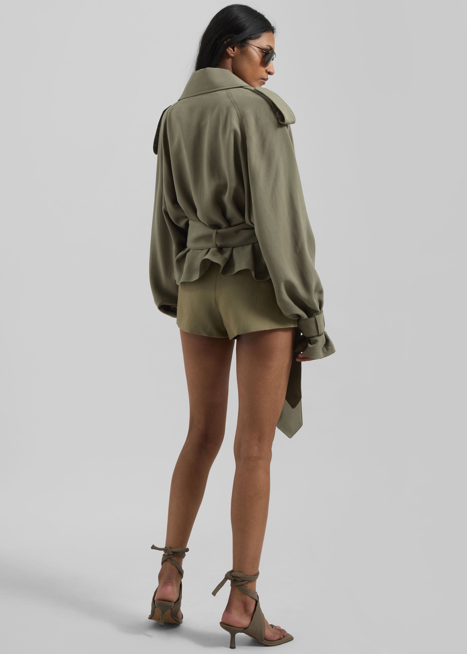 Simona Short Trench - Khaki - Image 5